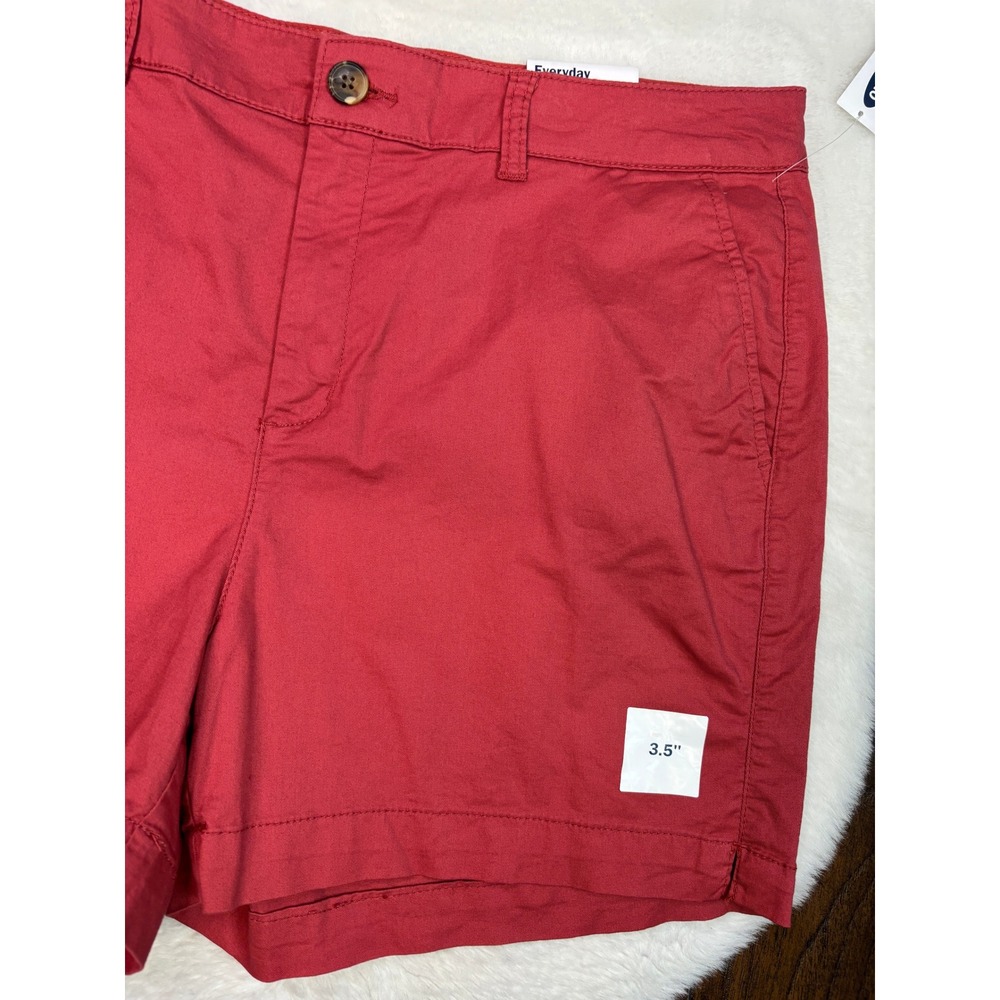 Old Navy Everyday Short 14 Red High Rise Chino Stretch Cotton Twill Women - Picture 3 of 10